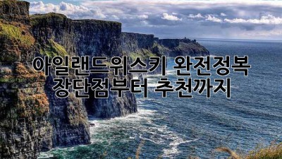 아일랜드위스키 완전정복! 🍀 장단점부터 추천까지!